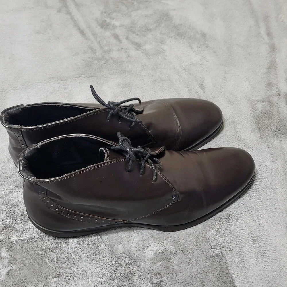 Certo Dress Shoes Mens EU 46 12.5 Brown Leather Derby Lace Up Ankle Chukka Boots